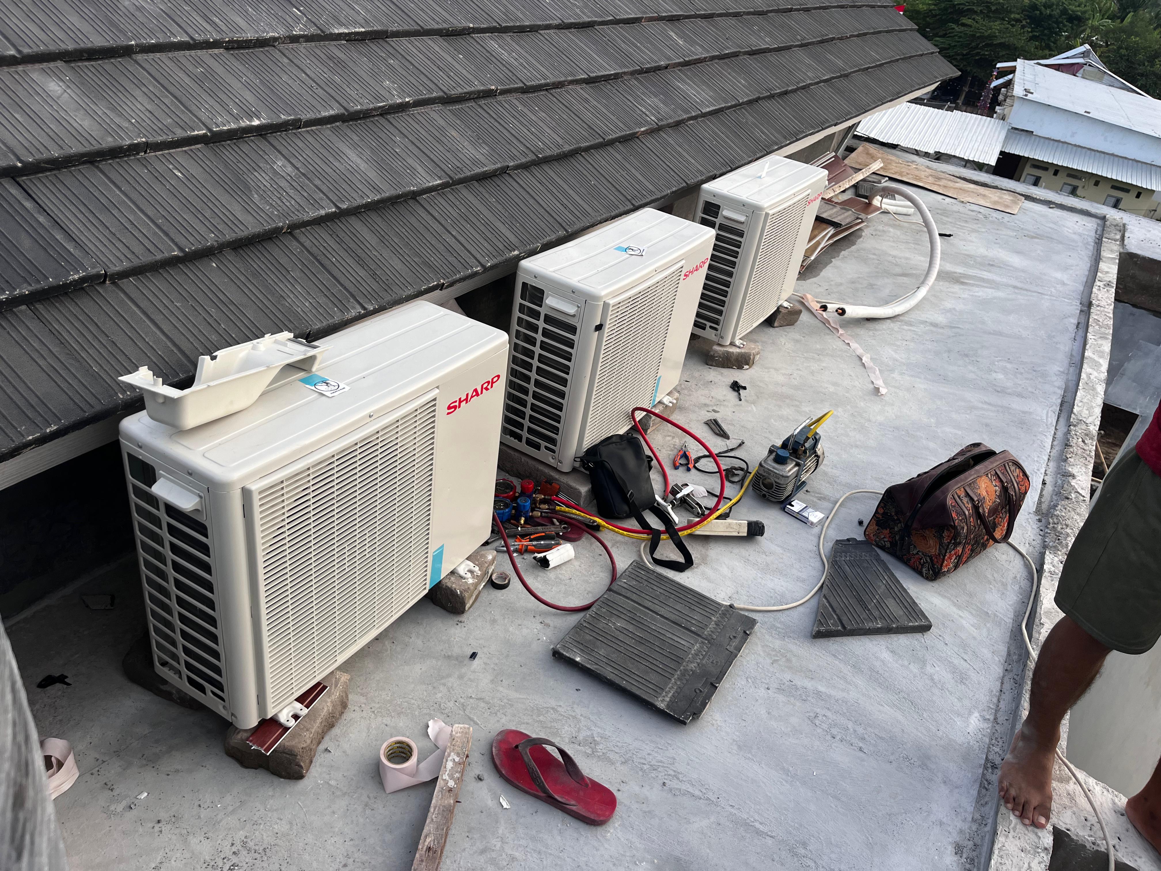 Hasil cuci AC rumah pelanggan Mojokerto – bersih dan kembali dingin